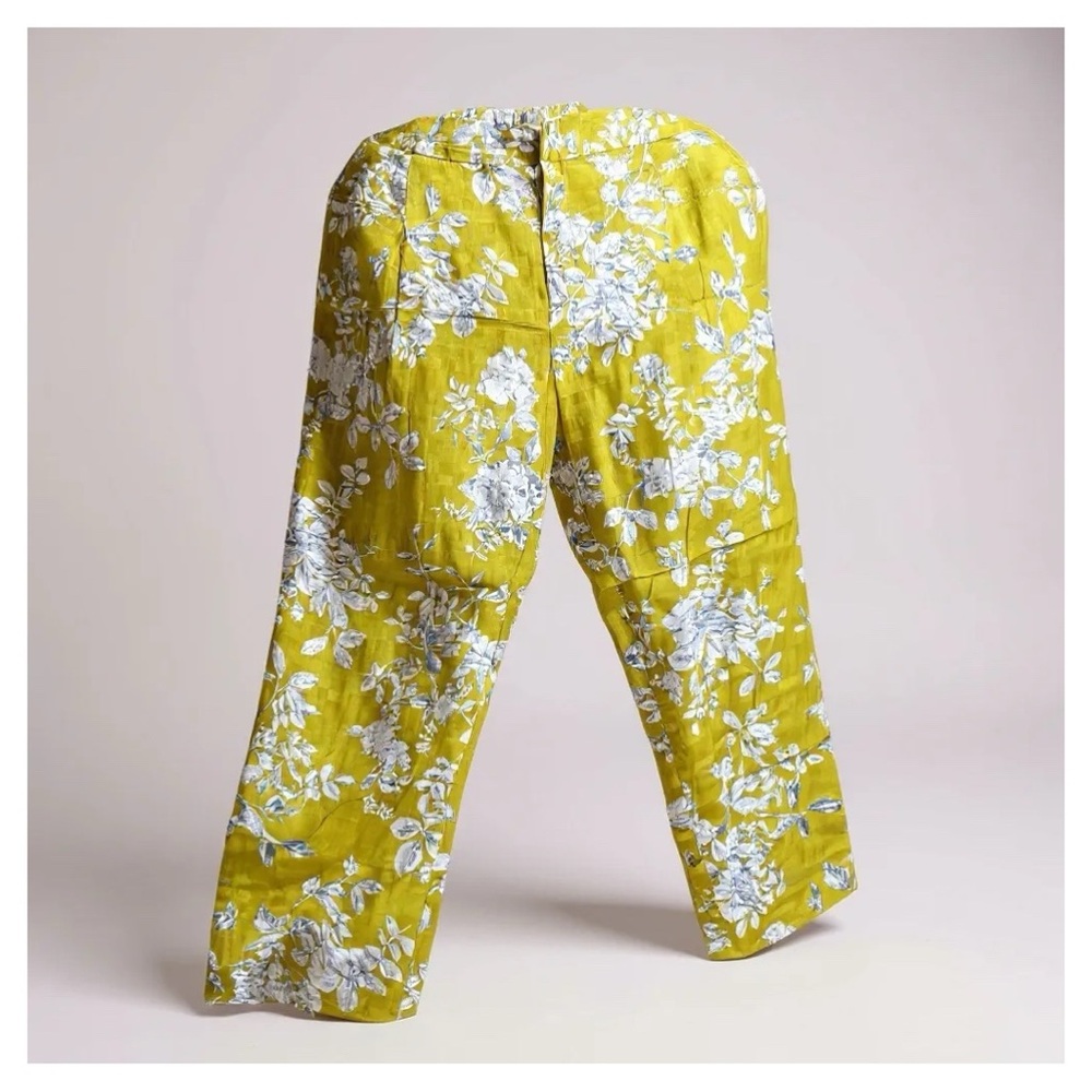 Silk brocade with floral print pant from Anthropologie